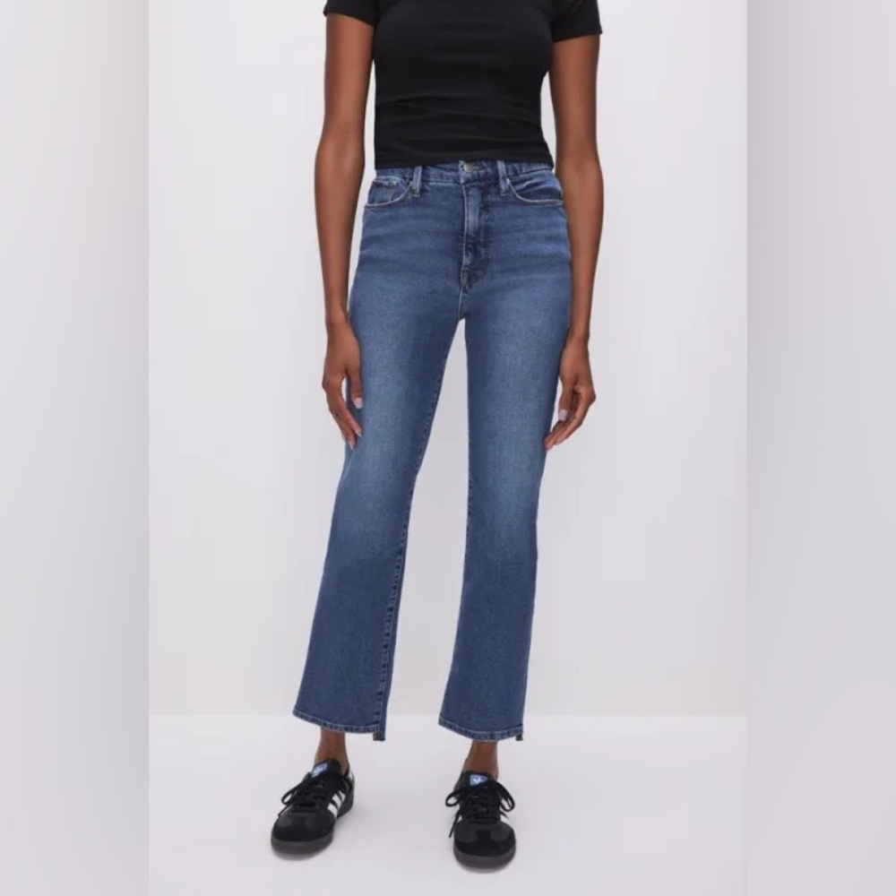 Good American Good Boy Straight Cropped Jeans